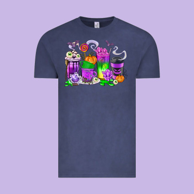 Halloween Coffee Cups Vintage Tee Designed By Texasbilliewilder