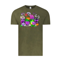 Vintage Olive Halloween Coffee Cups Vintage Tee - texasbilliewilder