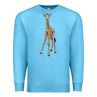 Ocean Blue baby giraffe Premium Sweatshirt - LillyAllenDesigns