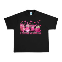 Black In October We Wear Pink with Breast Cancer Coffee Urban Heavy Tee - texasbilliewilder