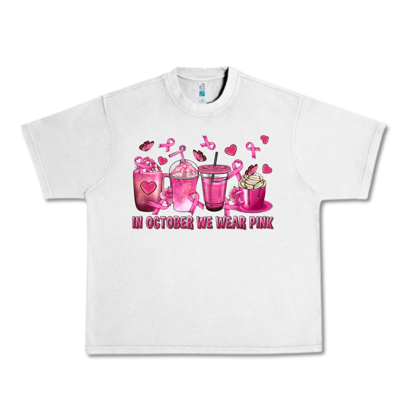 In October We Wear Pink With Breast Cancer Coffee Urban Heavy Tee by texasbilliewilder | Teevron