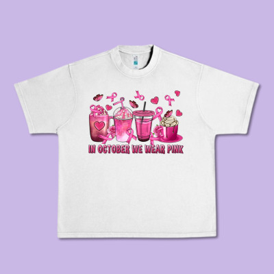 In October We Wear Pink With Breast Cancer Coffee Urban Heavy Tee Designed By Texasbilliewilder