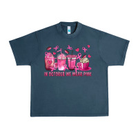 Midnight Navy In October We Wear Pink with Breast Cancer Coffee Urban Heavy Tee - texasbilliewilder
