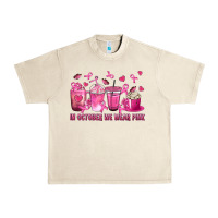 Sandshell In October We Wear Pink with Breast Cancer Coffee Urban Heavy Tee - texasbilliewilder