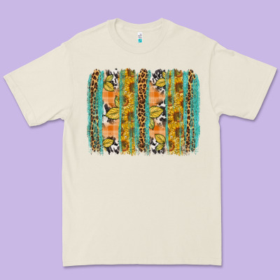 Fall Sunflower Brushstroke Premium Tee Designed By Bundleandbundleshop