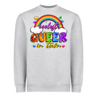 Heather Grey Coolest queer in town Heavyweight Sweatshirt - FaDigitalArtStudio