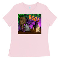Bubblegum Pink boo mousepad Ladies Tee - BundleAndBundleShop