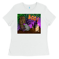 White boo mousepad Ladies Tee - BundleAndBundleShop