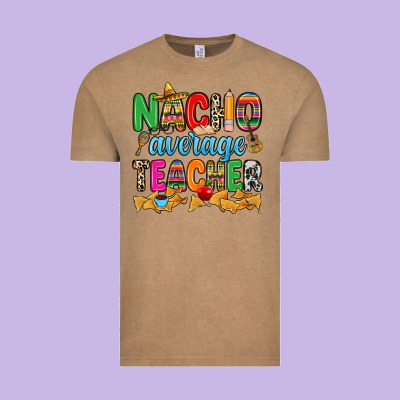 Nacho Average Teacher Vintage Tee Designed By Ranaportraitstore