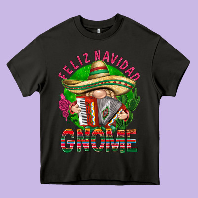 Feliz Navidad Gnome Heavy Core Tee Designed By Nancycooperartshop