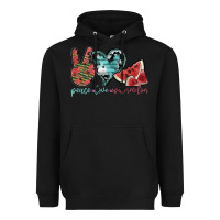 Black peace love watermelon Heavyweight Hoodie - SublimationCraftShop