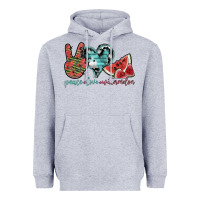 Heather Grey peace love watermelon Heavyweight Hoodie - SublimationCraftShop