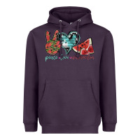 Plum peace love watermelon Heavyweight Hoodie - SublimationCraftShop