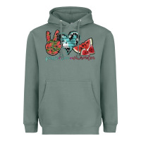 Sage peace love watermelon Heavyweight Hoodie - SublimationCraftShop