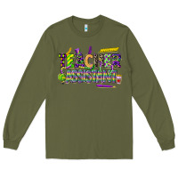 Army Green mardi gras teacher assistant Long Sleeve Tee - CowGirlArtShop