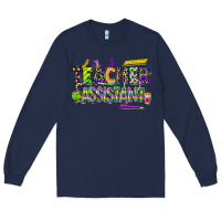 Navy mardi gras teacher assistant Long Sleeve Tee - CowGirlArtShop