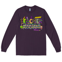 Plum mardi gras teacher assistant Long Sleeve Tee - CowGirlArtShop