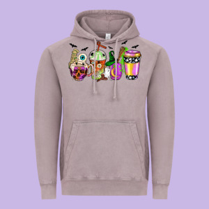 Halloween Coffee Cups Vintage Hoodie Designed By Nancycooperartshop