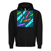 Black school pencil seamless pattern Zipper Hoodie - BundleAndBundleShop