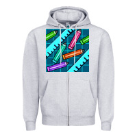 Heather Grey school pencil seamless pattern Zipper Hoodie - BundleAndBundleShop