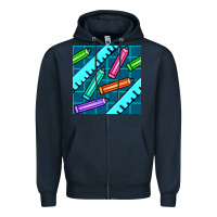 Navy school pencil seamless pattern Zipper Hoodie - BundleAndBundleShop