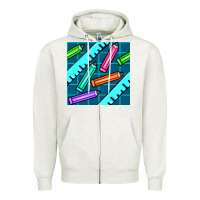 School Pencil Seamless Pattern Zipper Hoodie | Teevron