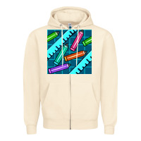 Sandshell school pencil seamless pattern Zipper Hoodie - BundleAndBundleShop
