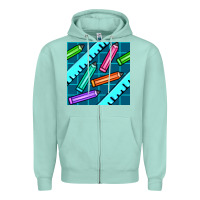 Seafoam school pencil seamless pattern Zipper Hoodie - BundleAndBundleShop