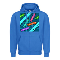 True Royal school pencil seamless pattern Zipper Hoodie - BundleAndBundleShop
