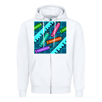 White school pencil seamless pattern Zipper Hoodie - BundleAndBundleShop
