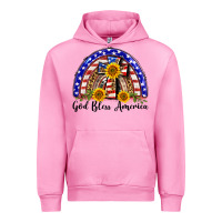 Fuchsia Pink god bless america  rainbow Urban Hoodie - BarkalooDesign