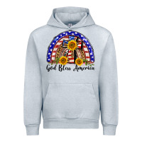 Heather Grey god bless america  rainbow Urban Hoodie - BarkalooDesign