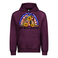 Mauve Wine god bless america  rainbow Urban Hoodie - BarkalooDesign