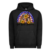 Pigment Black god bless america  rainbow Urban Hoodie - BarkalooDesign
