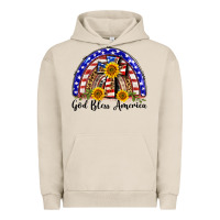 Pigment French Oak god bless america  rainbow Urban Hoodie - BarkalooDesign
