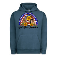 Pigment Midnight Navy god bless america  rainbow Urban Hoodie - BarkalooDesign