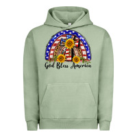Pigment Oil Green god bless america  rainbow Urban Hoodie - BarkalooDesign