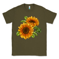 Army Green Soraya Sunflower Classic Tee - LillyAllenDesigns