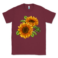 Burgundy Soraya Sunflower Classic Tee - LillyAllenDesigns