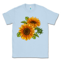 Dusty Blue Soraya Sunflower Classic Tee - LillyAllenDesigns