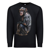Black Chimpanzee Illustrations Premium Sweatshirt - LillyAllenDesigns
