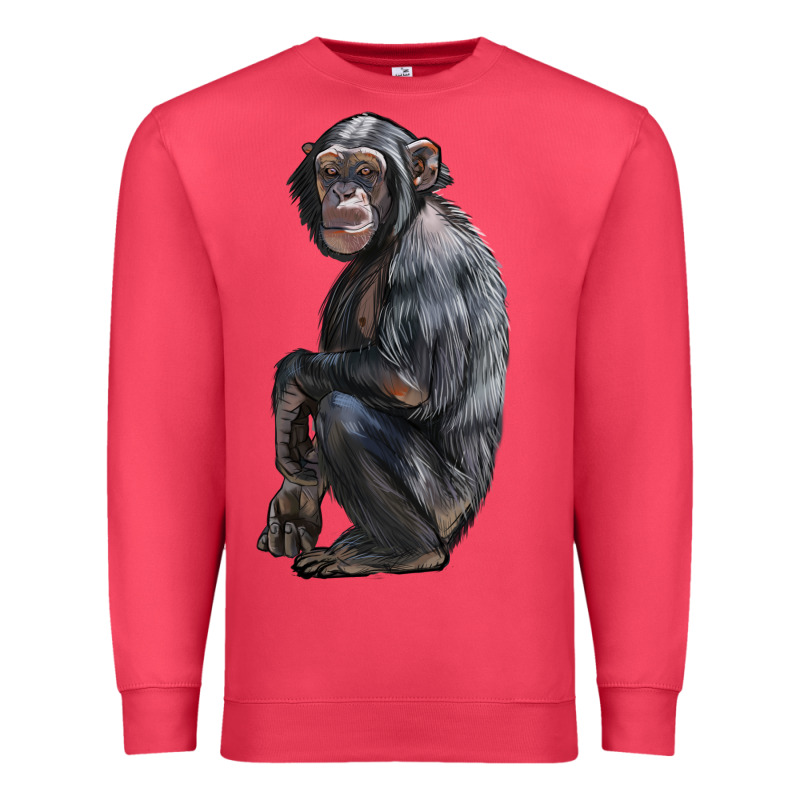 Chimpanzee Illustrations Premium Sweatshirt by LillyAllenDesigns | Teevron