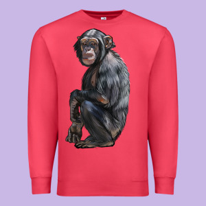 Chimpanzee Illustrations Premium Sweatshirt Designed By Lillyallendesigns