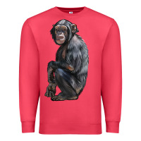 Cardinal Chimpanzee Illustrations Premium Sweatshirt - LillyAllenDesigns