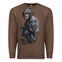 Chestnut Chimpanzee Illustrations Premium Sweatshirt - LillyAllenDesigns