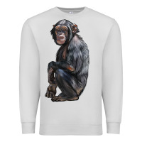 Dove Grey Chimpanzee Illustrations Premium Sweatshirt - LillyAllenDesigns