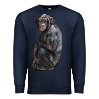 Navy Chimpanzee Illustrations Premium Sweatshirt - LillyAllenDesigns