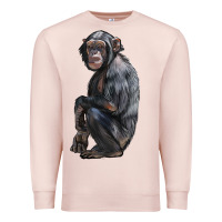 Pale Pink Chimpanzee Illustrations Premium Sweatshirt - LillyAllenDesigns