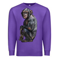 Purple Chimpanzee Illustrations Premium Sweatshirt - LillyAllenDesigns
