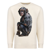 Sandshell Chimpanzee Illustrations Premium Sweatshirt - LillyAllenDesigns
